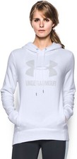 NWT Under Armour Women's Sportstyle Fleece Jogging Hoodie White Size L 80 3B329