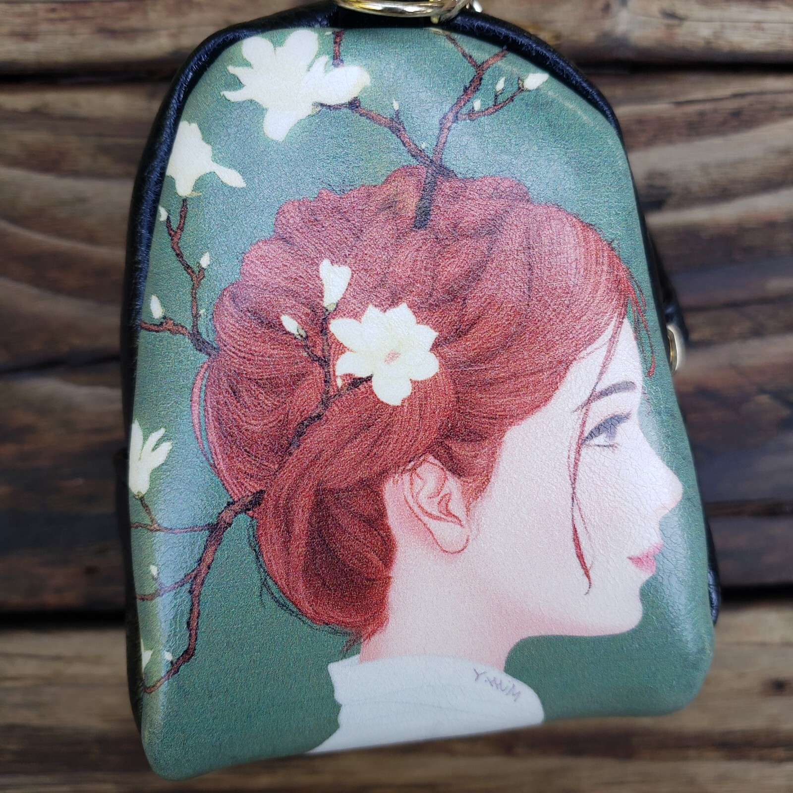 SMALL Keychain Backpack/Pouch With Red Headed Gir… - image 7