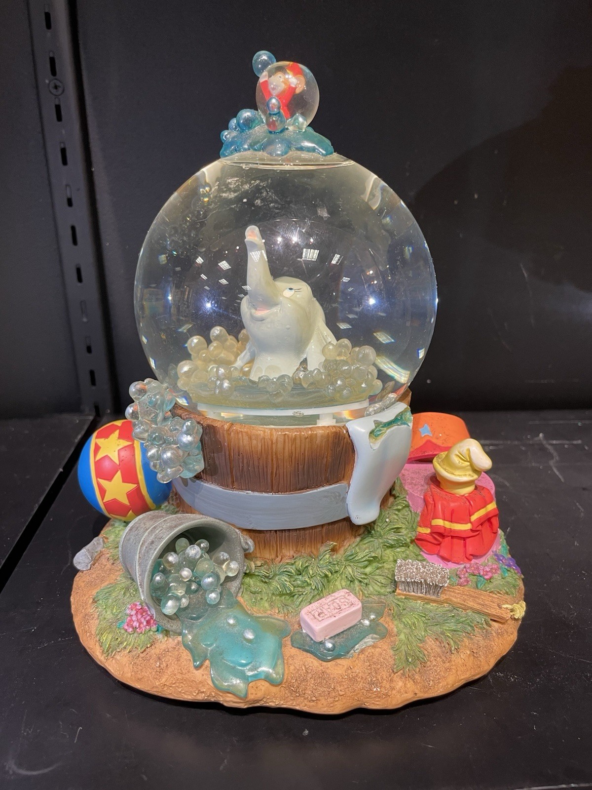 Vintage Disney Dumbo Snow Globe Music Box Rock A Bye Baby