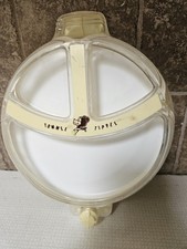 Viintage Tommee Tippee Suction Cup Divided Food Dish Bowl Tray Yellow White