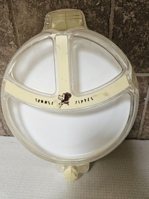 Viintage Tommee Tippee Suction Cup Divided Food Dish Bowl Tray Yellow White