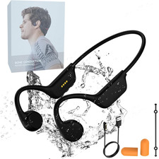 Bone Conduction Swimming Headphones, IPX8 Waterproof MP3 Player with Open-Ear De