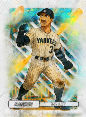 Babe Ruth 'Mangion' Art Card Limited 4/10 John Rudolph Only 10 Made Anime