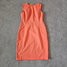 Calvin Klein Sheath Dress Womens 8 Orange Sleeveless Workwear Classic