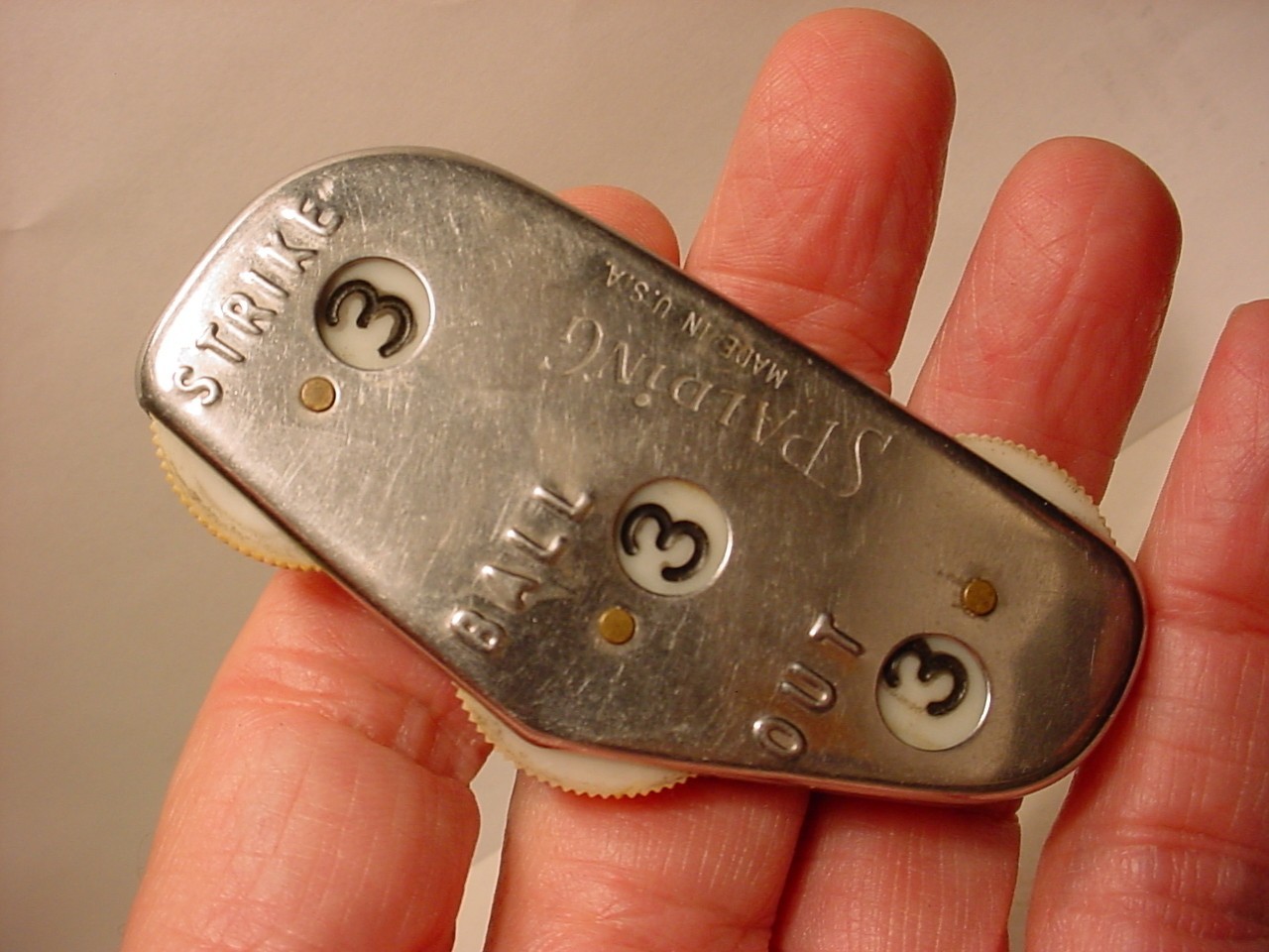 Vintage Spalding Umpire Baseball Counter