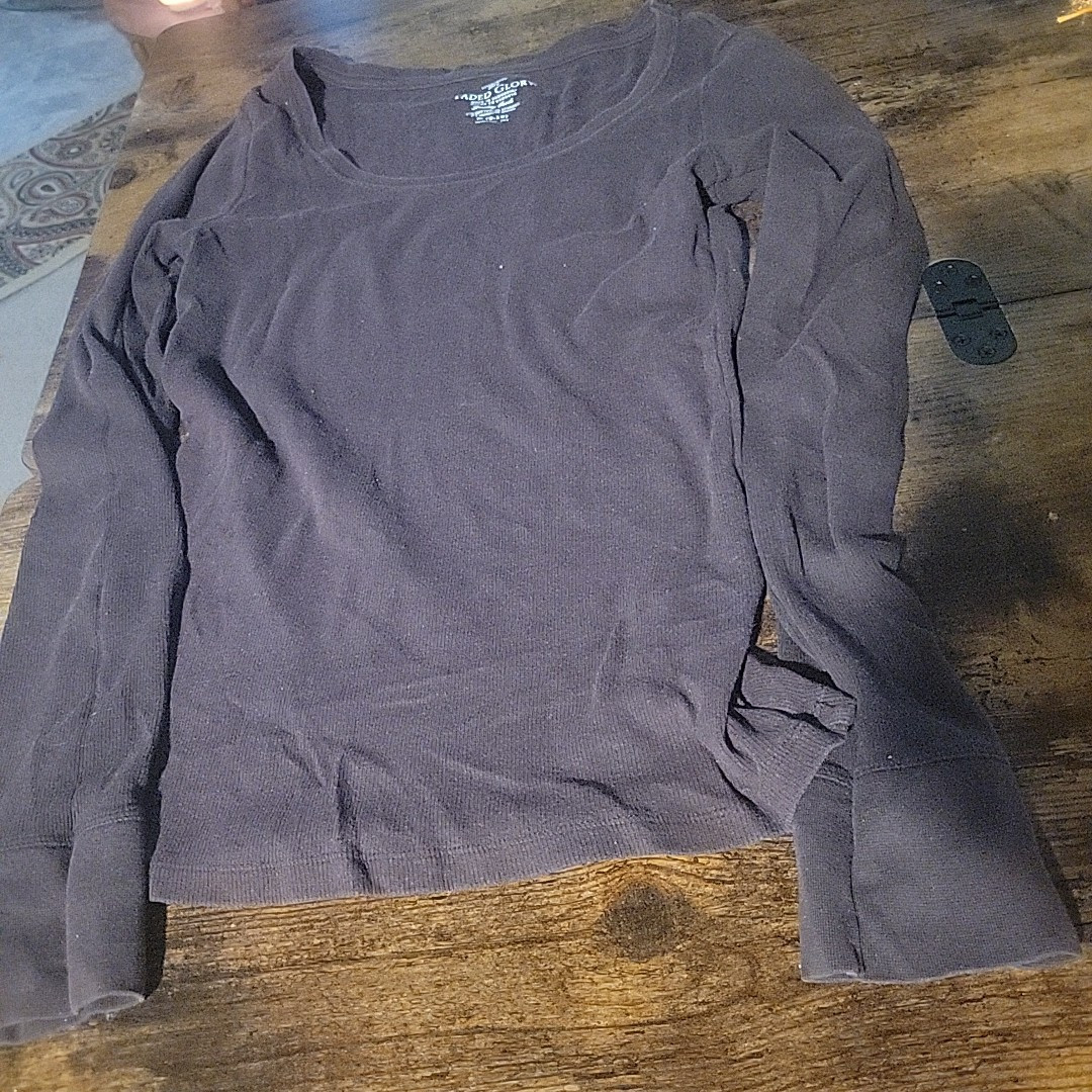 Vintage Women's Faded Glory Brown Long Sleeve Shirt Size M