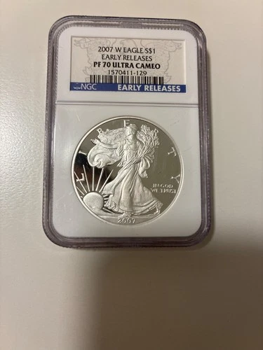 2007 W American Silver Eagle Proof NGC Early Release PR70 ULTRA CAMEO Blast Wht