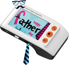 3.5" Portable Digital Video Magnifier, 2X-25X Zoom Reading Aid White