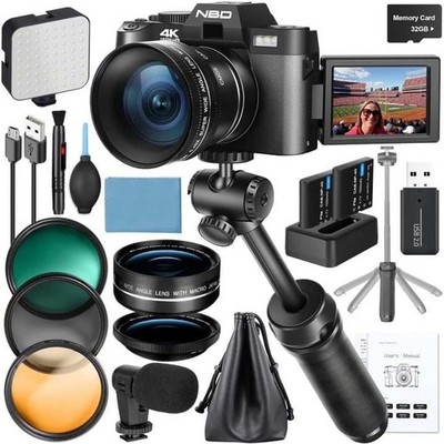 NBD S100 Digital Camera 4K 48MP 16x Zoom Anti-Shake Video Camera 64GB Vlogging