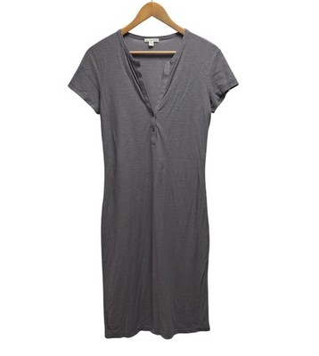 Standard James Perse Women's Size 1 (Small) Henley Cap Sleeve Plunge Midi Dress