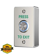 Push to Exit Button Stainless Steel IP67 Waterproof LED Light NO/.