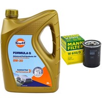 MotoröL Set Gulf Formula G 5W-30 4 Liter + ÖLfilter FüR Ford Mazda Mitsubishi
