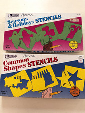 Trend Enterprises Seasons  Holidays and Common Shapes 48 Durable 6x6 Stencils