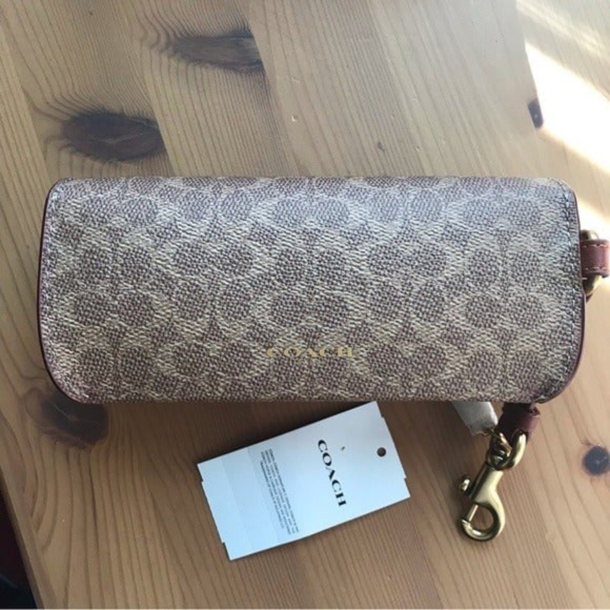 NWT Coach Sunglass Case Bag Charm In Signature Canvas | eBay
