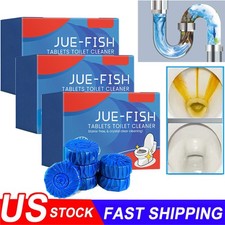 Automatic Bleach Toilet Bowl Cleaner Stain Remover Blue Tab-Tablet Flush Tank