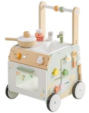 Wooden Baby Push Walker, Learning Walking Toys, Adjustable Height Baby Walker...