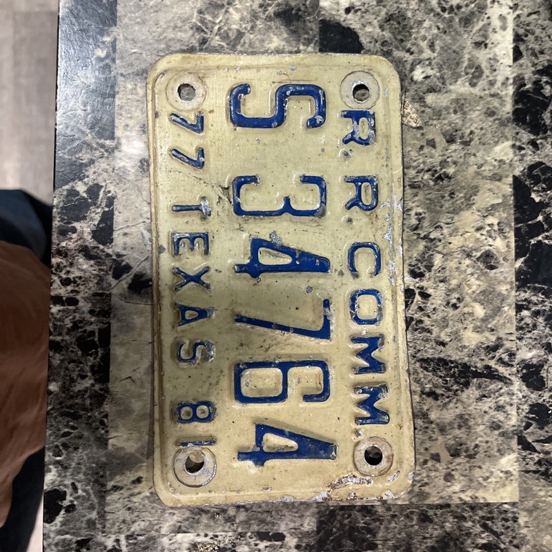 LICENSE PLATES      M/ C. TEXAS   R.R. COMM s34764