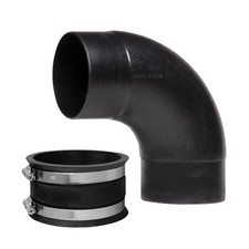 70460 4" 90 Degree Elbow Dust Hose Connector & 4 Inch Dust Control Flex Cuff ...