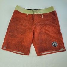 Fox Racing Board Shorts Mens 30 Atomic Orange Speckle Print Next Level 18 Inch
