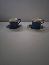 Blue Wedgwood Vintage Miniature Cup & Saucer x 2