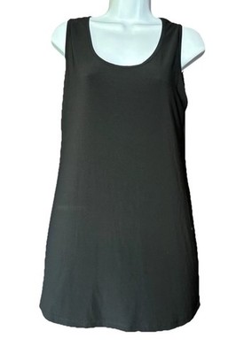 Clara Sun Woo Womens Black Tunic Tank Top Small Lagenlook Layering Travel Knit