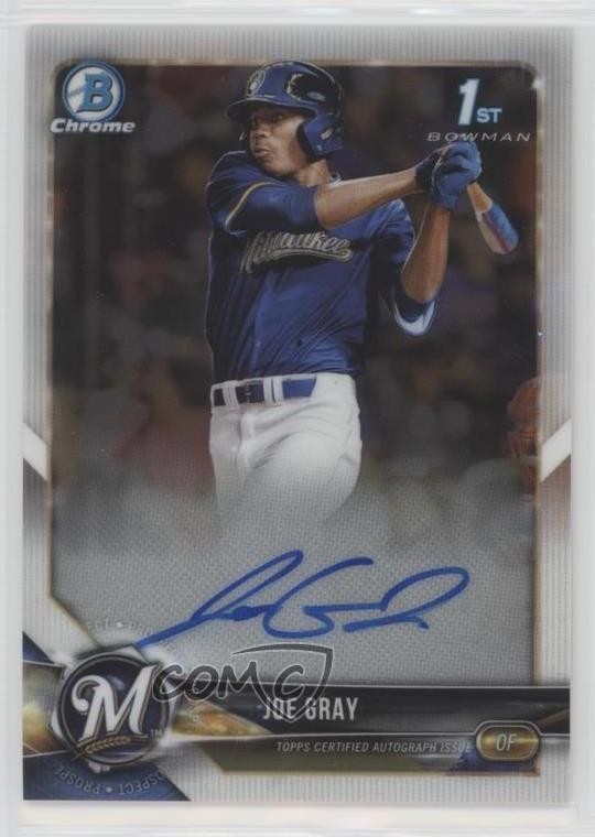 2018 Bowman Draft Chrome Draft Pick Auto Joe Gray #CDA-JGR
