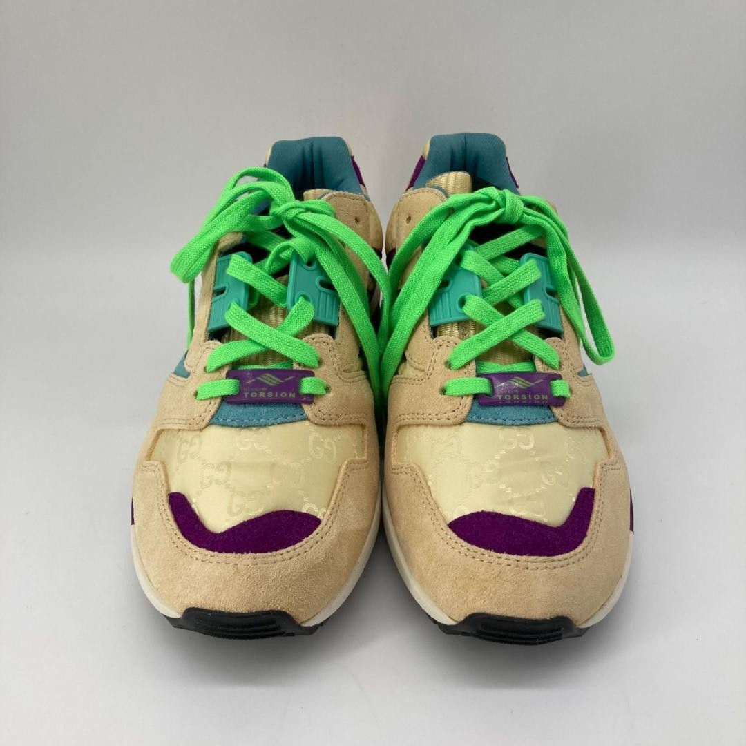 Auth Gucci Leather Lace Up Low cut Sneakers Beige Logo EU36 US6 UK3 Women thumbnail 17