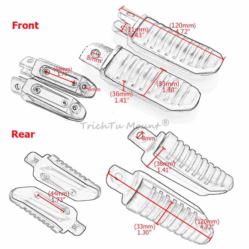 Front Rear Footpegs Foot Pegs Footrest For Suzuki GSX1300R Hayabusa 2008-2012 09 - Picture 6 of 15