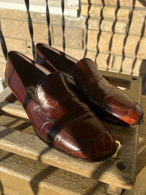 LORENZO BANFI  Milano Leather And Alligator Women s Loafers Size 8