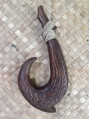 Tattooed Makau or Hawaiian Fish Hook Reproduction Smokin' Tikis Hawaii Oceanic