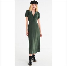 Urban Outfitters Green Short Sleeve Midi Dress XSP