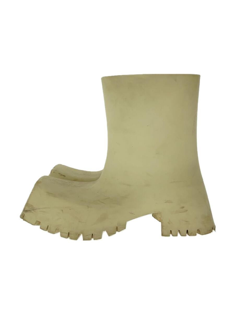 Balenciaga Trooper Rubber Boots 41 Beige 22SS Used with Balenciaga Trooper Rubber Boots 41 Beige 22SS Used with
