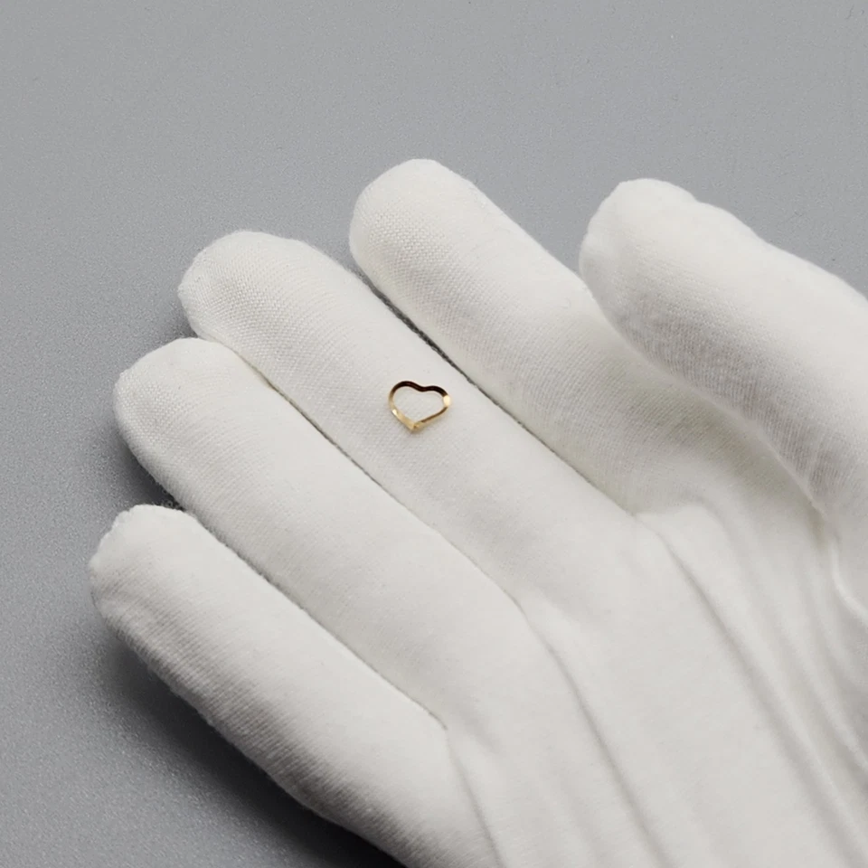 14K Yellow Gold Heart Charm Floating Miniature Tiny 1/4" Minimalist Vintage 14Ct - Image 4 of 4