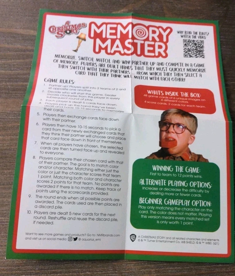 A Christmas Story Memory Master Card Game Ralphie A Card Game For The Family - Image 3 of 4