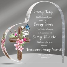 Yulejo Acrylic Christian Gifts for Women 6 x 6 x 0.6 inches, Clear 