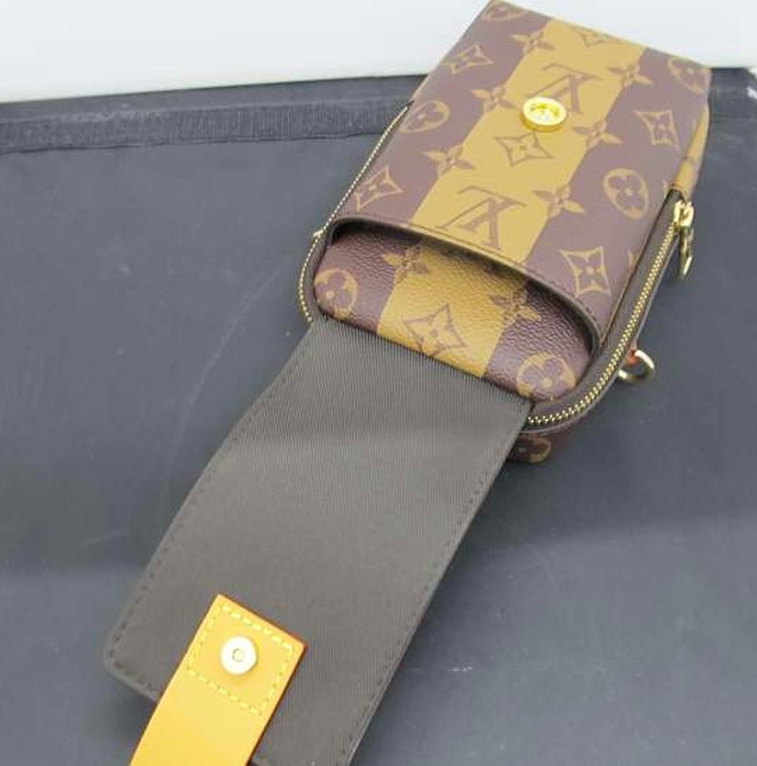 LOUIS VUITTON × NIGO LV Squared Monogram Stripe Double Phone Pouch Shoulder Bag — image 4