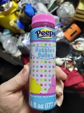 bottle of Peeps-themed bubble solution, branded by Little Kids Inc.