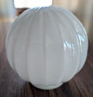 Vintage White Ribbed Milk Glass Light Shade Antique Art Deco 3" Opening