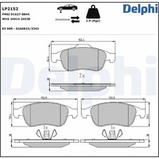 DELPHI Bremsbelagsatz Scheibenbremse LP2152 für NISSAN DACIA RENAULT LODGY 3 BZ0