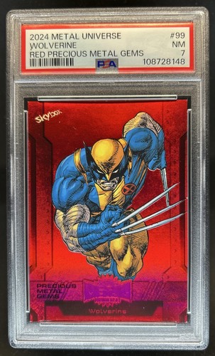 2024 Metal Universe Marvel Avengers Wolverine Precious Gems Red #/100 PSA 7