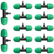 Drip Irrigation Fittings for 1/2 Inch to 1/4 Inch Tubing Reducing Tee, 12 Pcs