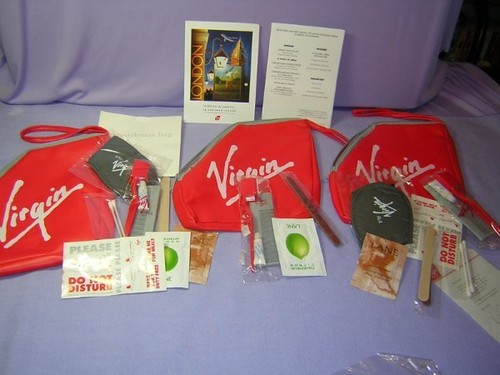 3 Virgin Atlantic Airlines Business Class Amenity Kits 1990s Orlando London