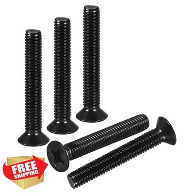 DTGN #8-32x1-1/4 Black Flat Head Machine Screws 25pcs