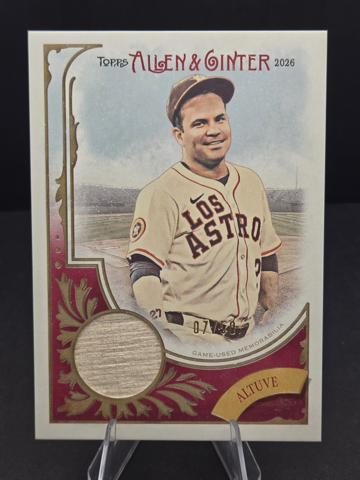 JOSE ALTUVE 2026 Topps Allen & Ginter FULL SIZE RELIC A&G BACK #d 18/25 Astros