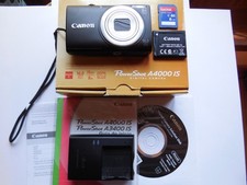 Canon PowerShot A4000 IS HD- Balck Factory Box Bundle/SD Card/Disc Very NIce 