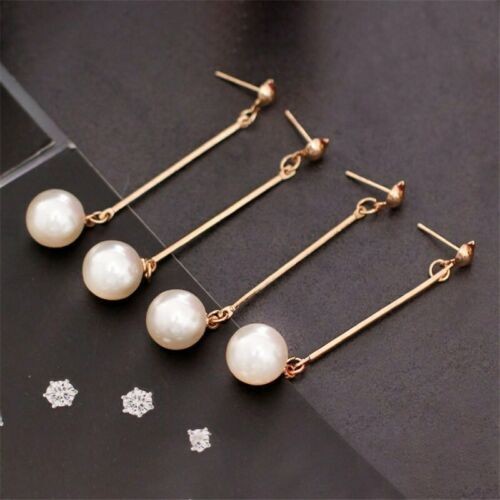 Faux Pearl Beautiful Fashion Woman Earrings Trendy Dangle Gold Temperament - Picture 4 of 9