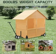 Adjustable Chicken Tractor Mobility Kit - 4 Heavy-Duty Wheels for Easy Movement