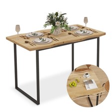 120cm Dining Table 4-6 Seats Kitchen Wood Table Irregular Tabletop Dining Room