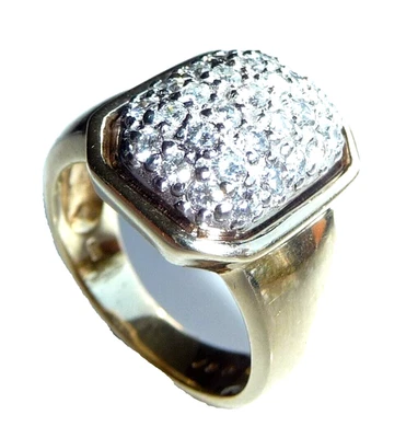 Ring 585 Gelbgold + WG 087ct. Diamanten Brillanten Gr 55/17,5 mm änderbar 11,4 g - Bild 1 von 4