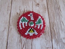 Beaded Thunderbird Rosette 1.5" Leather Sewing Regalia Native Design 9DS